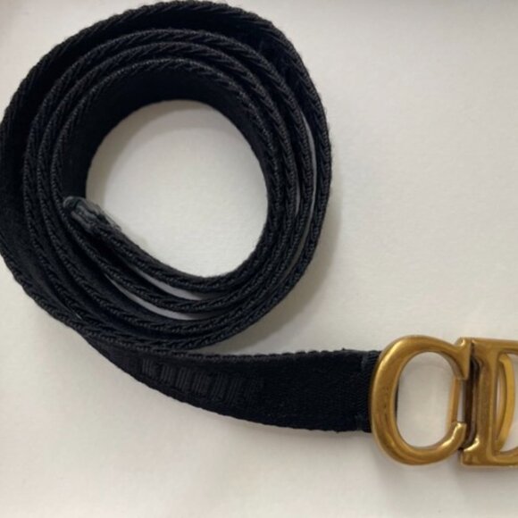 COPY - Authentic CHRISTIAN DIOR SADDLE BELT Black Jacquard Size 90cm - 35.4” - Picture 1 of 8
